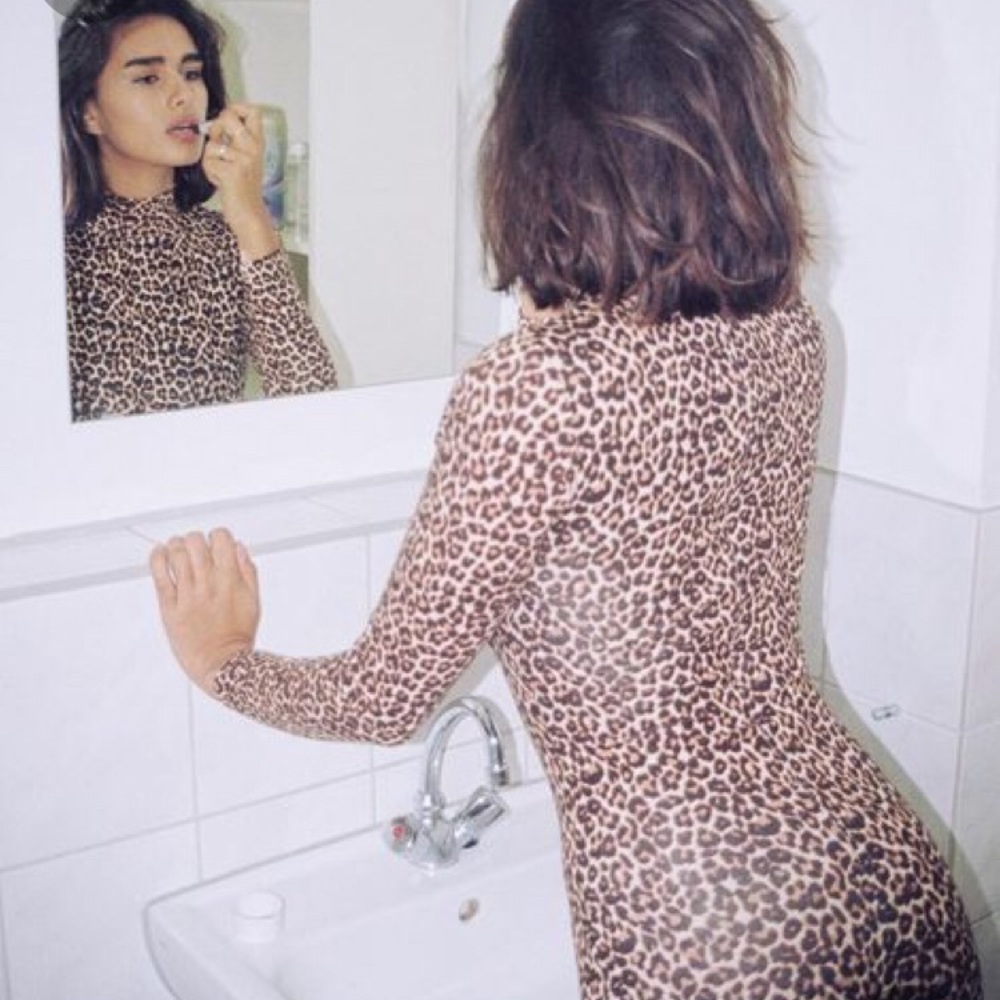 American apparel leopard catsuit